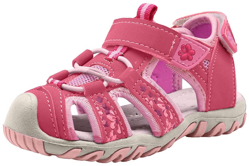 Apakowa Kids Girls Sandals Soft Sole Closed Toe Sandals Summer Shoes with Arch Support (Toddler/Little Kid) (Color : Y607PINK, Size : 8 M US Toddler) - Image 2